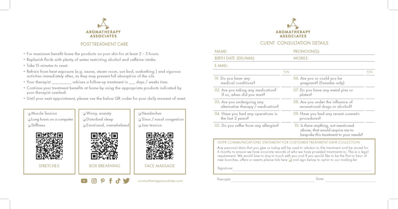 AA Consultation Cards with QR codes 10pk